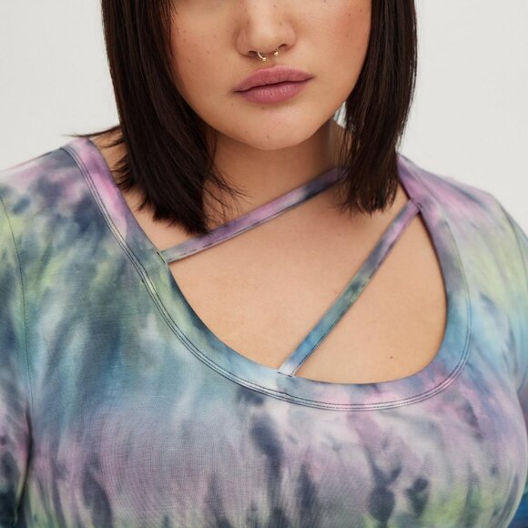 Plus Size 3X LoveSick TORRID Strappy Hi-Low Tee - Super Soft Tie Dye Shirt Top - Picture 2 of 4